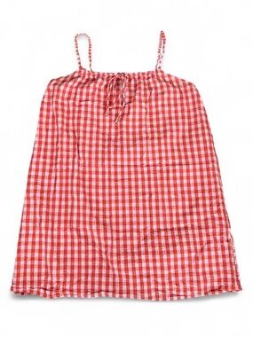 Vero Moda Red and White Gingham Tie-Front Sundress